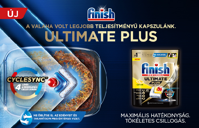 Tesztelje ingyenesen a Finish Ultimate Plus all in 1 lemon új generációját a tökéletes tisztaságért és csillogásért